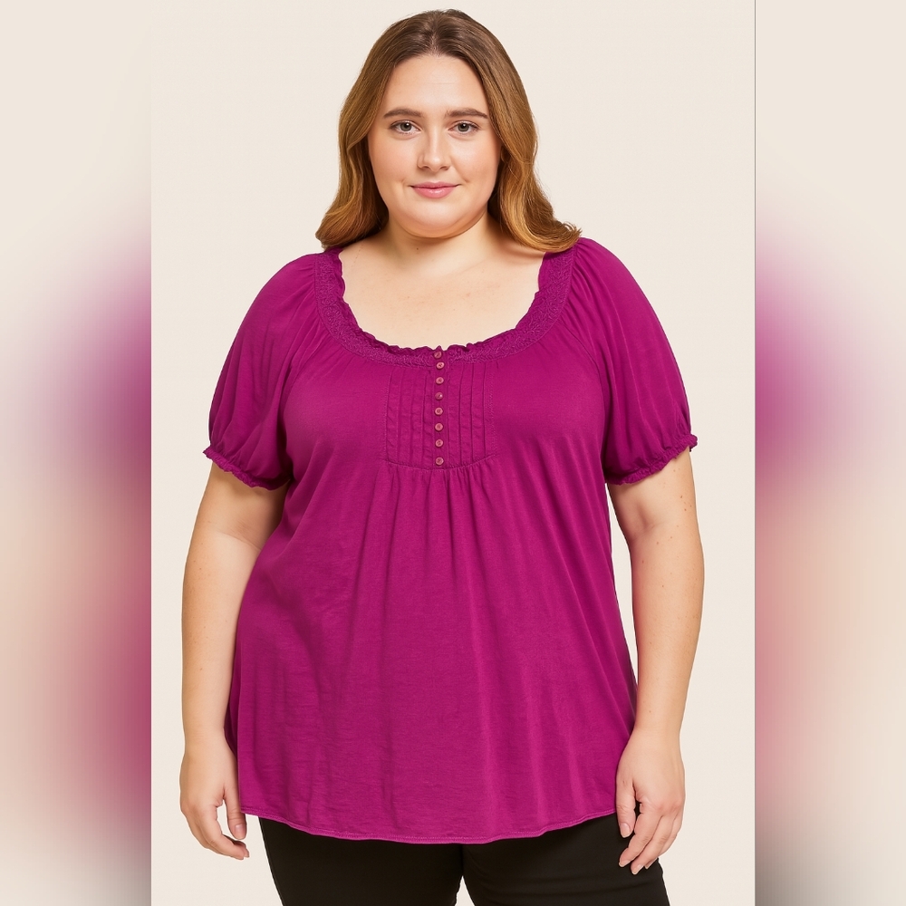 Faded Glory Women's Vibrant Purple Oversized Blouse